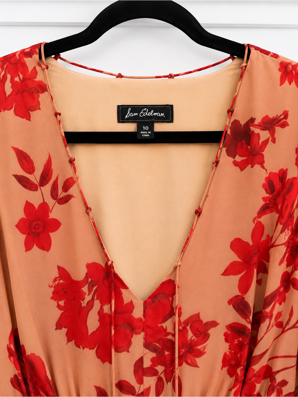 Sam Edelman Long Sleeve, Floral, Tiered Midi Dress - Fall Wardrobe Stalple - Picture 5 of 8